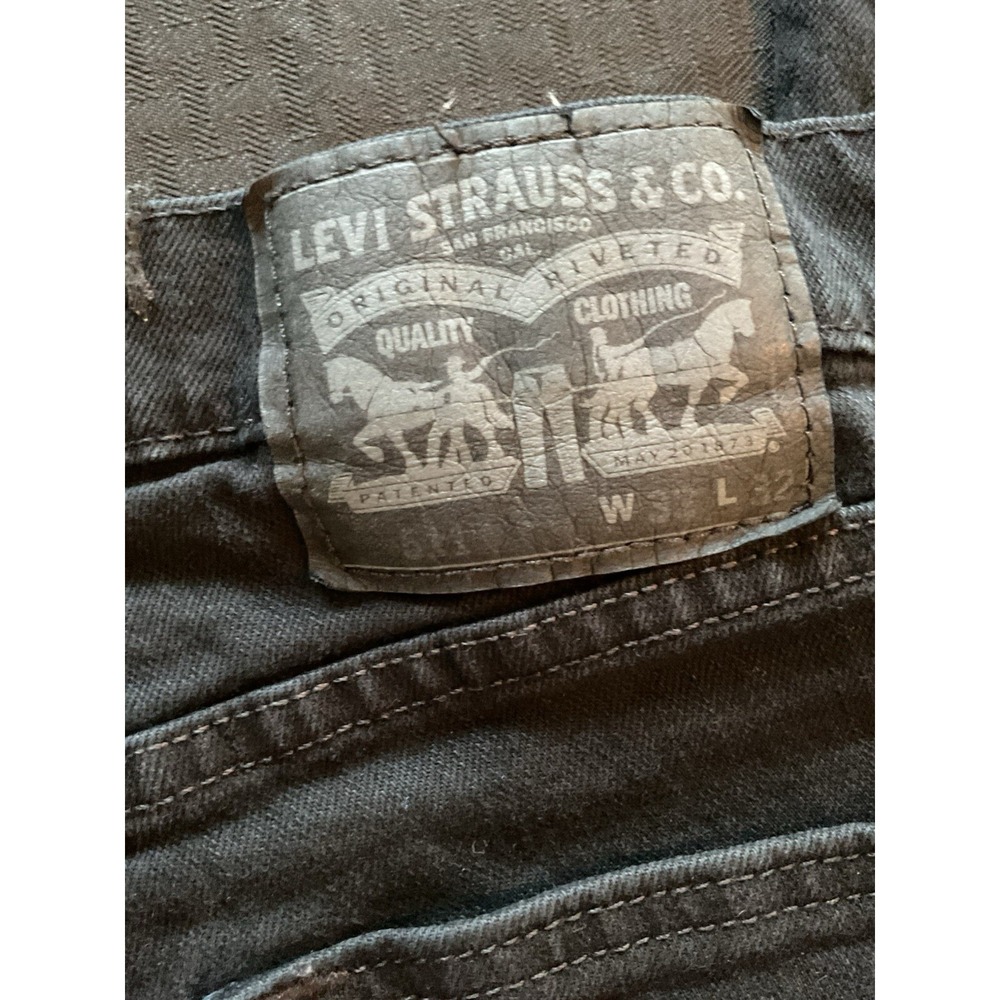 Levi's 511 Men's 32x32 (measured 32x31) Slim Fit Casual Black Denim Adult Preppy - Picture 2 of 9